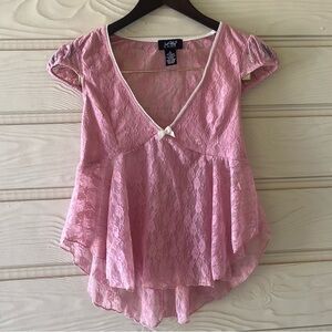 Pink Lace Women Top